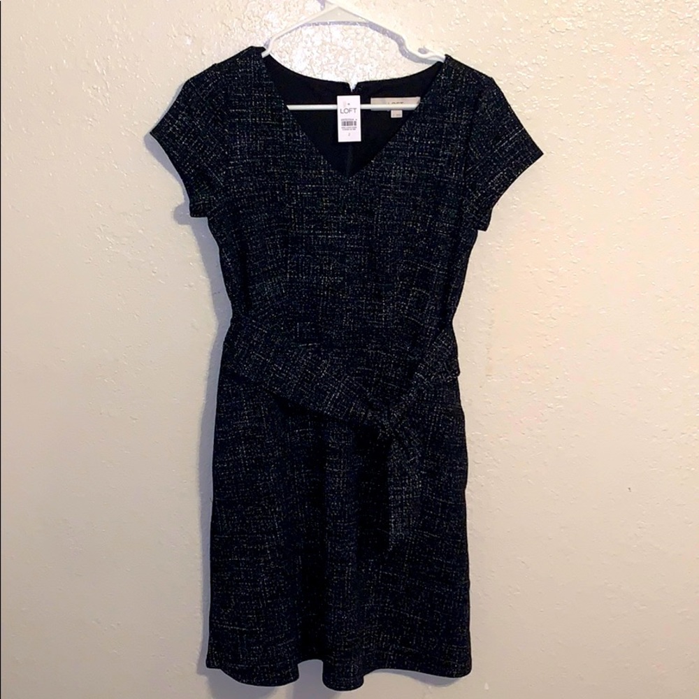 LOFT Tie Waist Business Casual Dress